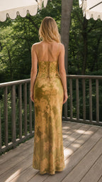 Back view showing lace-up corset detail