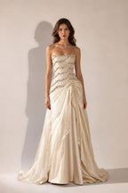 Additional detail angle of the evening gown