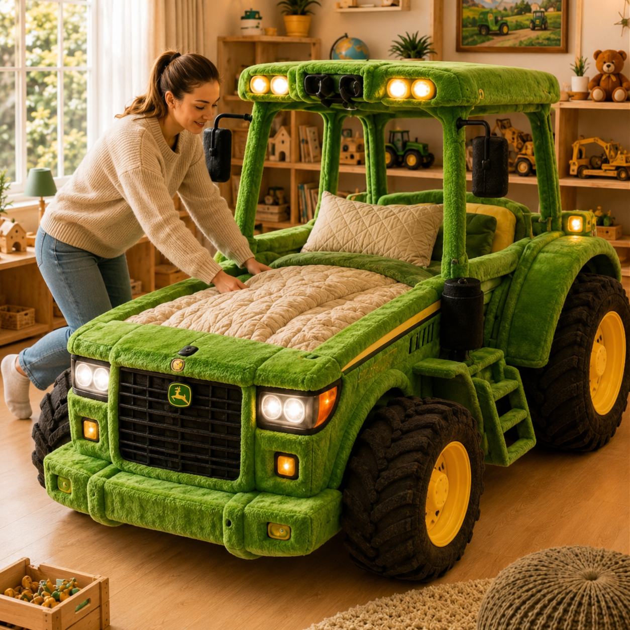 Farm Tractor Plush Sleeper Bed
