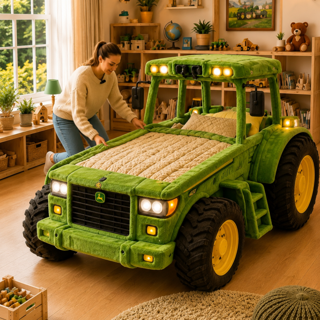 Farm Tractor Plush Sleeper Bed